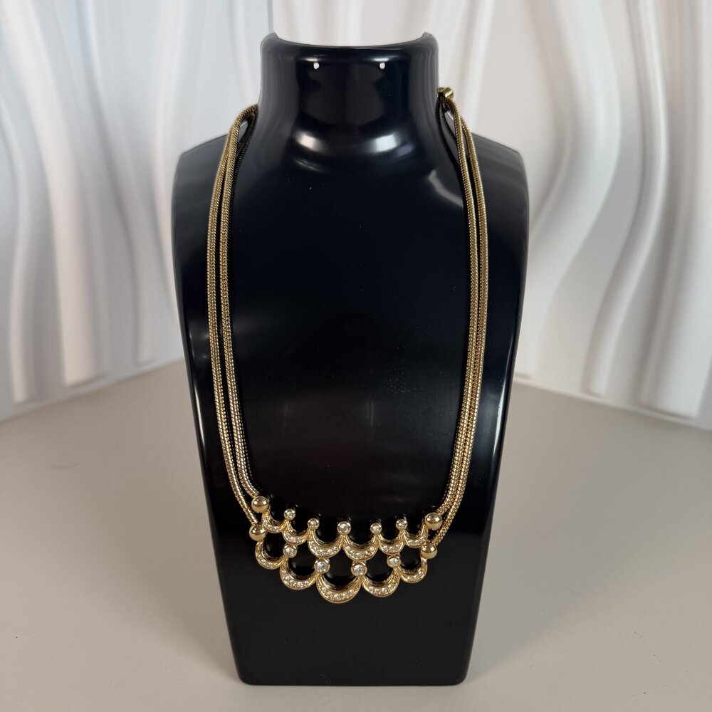 Christian Dior Double Chain Crystal Necklace